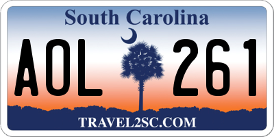 SC license plate AOL261