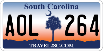 SC license plate AOL264