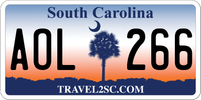 SC license plate AOL266