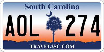 SC license plate AOL274