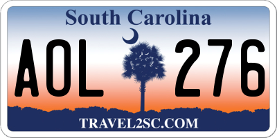 SC license plate AOL276