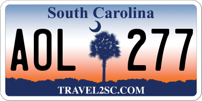 SC license plate AOL277