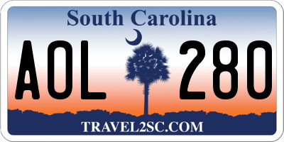 SC license plate AOL280
