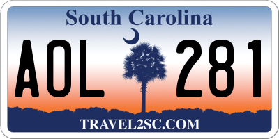 SC license plate AOL281