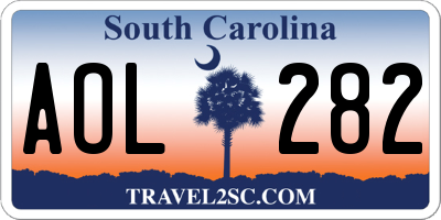 SC license plate AOL282
