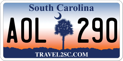 SC license plate AOL290