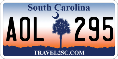 SC license plate AOL295