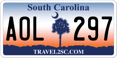 SC license plate AOL297