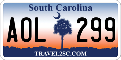 SC license plate AOL299