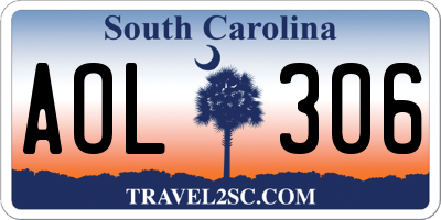 SC license plate AOL306