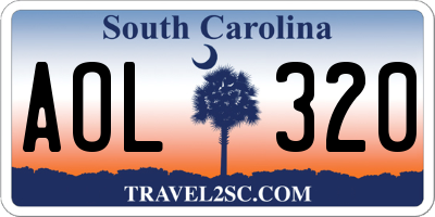 SC license plate AOL320