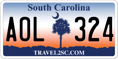 SC license plate AOL324