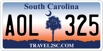 SC license plate AOL325