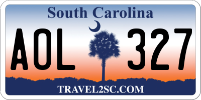 SC license plate AOL327