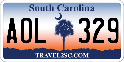SC license plate AOL329