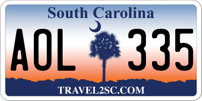 SC license plate AOL335