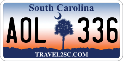 SC license plate AOL336