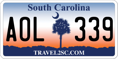 SC license plate AOL339