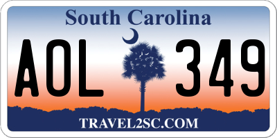 SC license plate AOL349