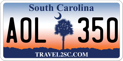 SC license plate AOL350