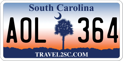 SC license plate AOL364