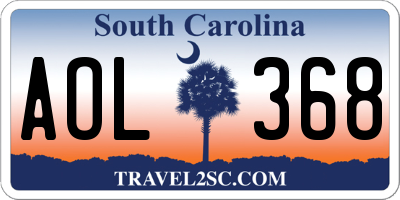 SC license plate AOL368