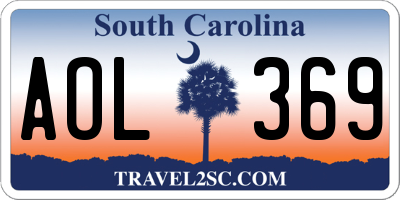 SC license plate AOL369