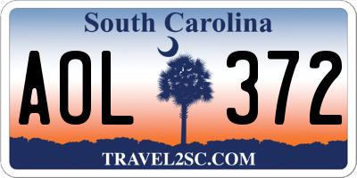 SC license plate AOL372