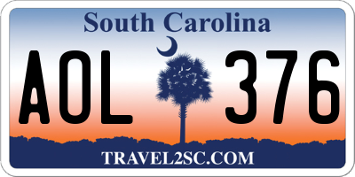 SC license plate AOL376