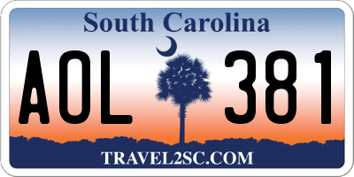 SC license plate AOL381