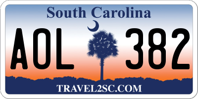 SC license plate AOL382