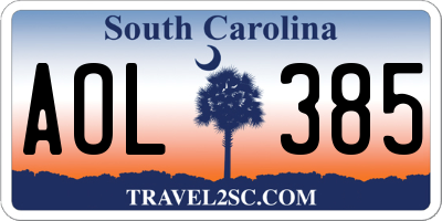 SC license plate AOL385