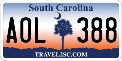 SC license plate AOL388