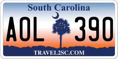 SC license plate AOL390