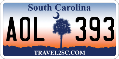 SC license plate AOL393