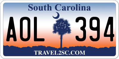 SC license plate AOL394