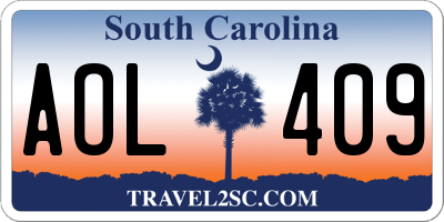 SC license plate AOL409