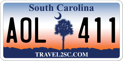 SC license plate AOL411