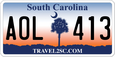 SC license plate AOL413