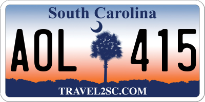 SC license plate AOL415