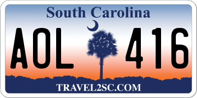SC license plate AOL416