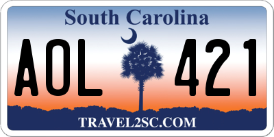 SC license plate AOL421