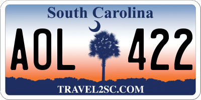 SC license plate AOL422