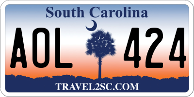SC license plate AOL424