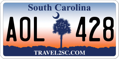 SC license plate AOL428
