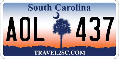 SC license plate AOL437