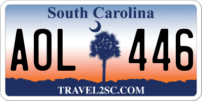 SC license plate AOL446