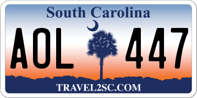SC license plate AOL447