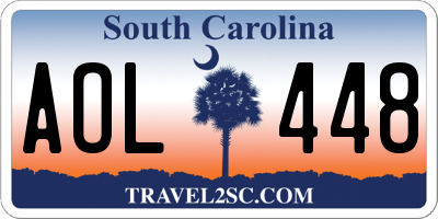 SC license plate AOL448