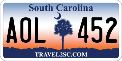SC license plate AOL452